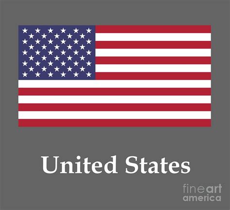 United States Flag And Name Digital Art By Frederick Holiday
