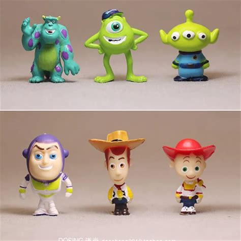 6pcs 3cm Toy Story Woody Buzz Lightyear Jessie Alien Sulley And Mike