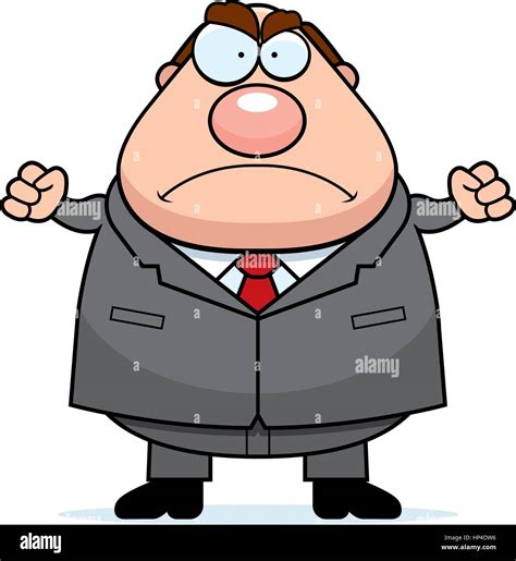 A Cartoon Boss With An Angry Expression Stock Vector Image And Art Alamy