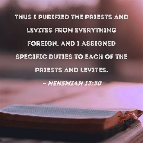 Nehemiah 1330 Thus I Purified The Priests And Levites From Everything