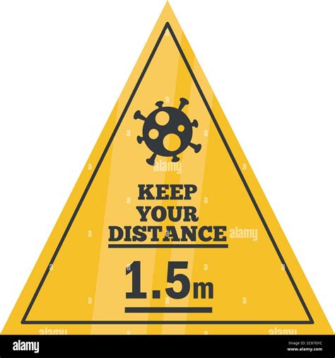 Keep Your Distance Of 15 M Or 15 Metres Warning Sign Vector