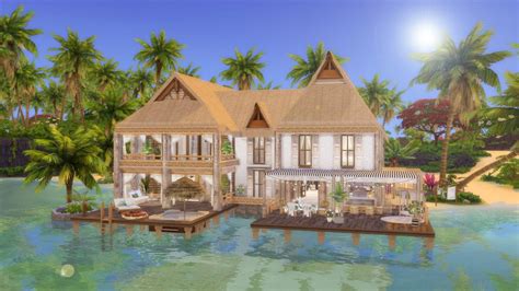 The Sims 4 Tropical Island Home House Tour Download Cc 模擬市民4 島嶼