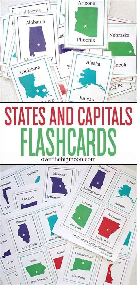 States And Capitals Free Printable Flashcards States And Capitals