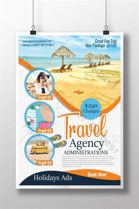 Travel Agency Advertisement Poster Template Psd Free