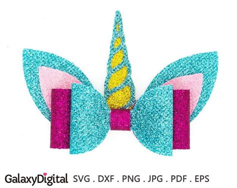 Unicorn Bow SVG DIY 3D Bow Cut File Leather Hair Accessories Etsy