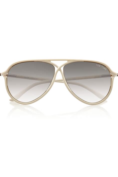 Lyst Tom Ford Aviator Style Acetate Sunglasses In Natural