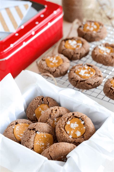 Chocolate And Salted Caramel Thumbprint Cookies The Novice Chef