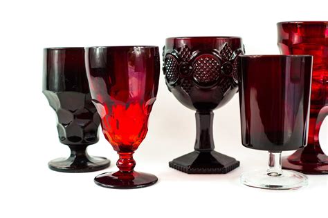Red Glass Goblets — Otis Pearl Partywares