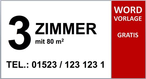 Hier haben sie die möglichkeit, ihre hinterlegten daten zum objekt mit. VORLAGE SCHILD: ZU VERMIETEN | CONVICTORIUS