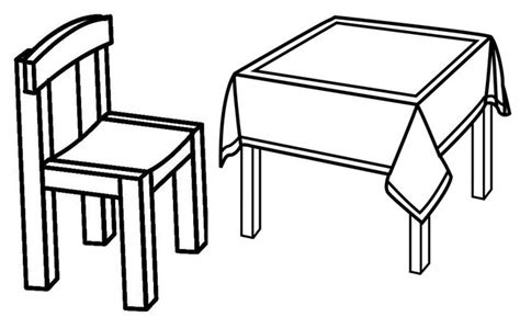 Chair And Table Coloring Page