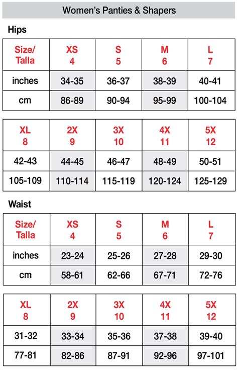Mens To Womens Underwear Size Conversion Chart
