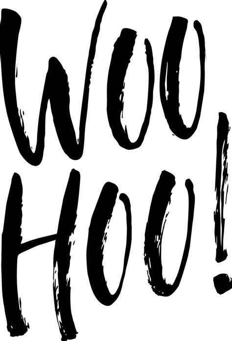 Woohoo Sticker For Social Media Post Ink Brush Pen Hand Drawn Phrase