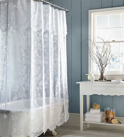 Somerset Lace Shower Curtain Lace Shower Curtains Shabby Chic