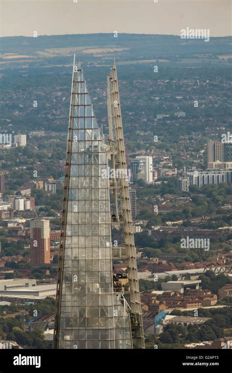 A Detail Aerial View Of The Top Of The Shard Stock Photo Alamy