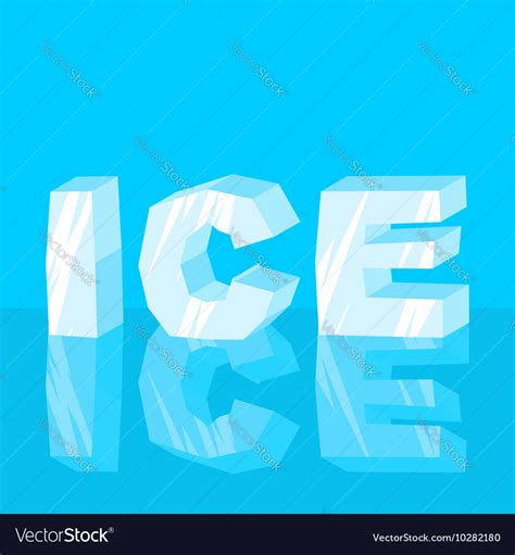 Ice Text Cool Lettering Letters Typography Frozen Vector Image