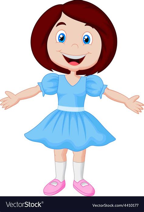 Vector Illustration Of Cute Girl Cartoon Download A Free Preview Or
