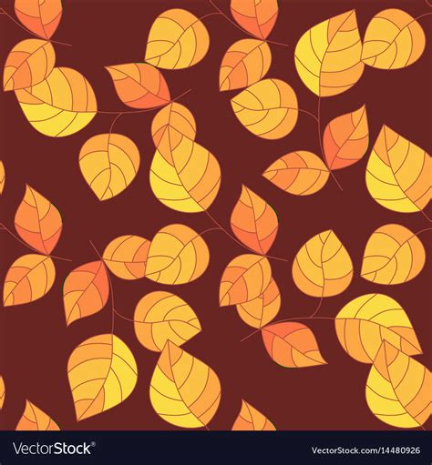 Seamless Autumn Leaves Pattern Royalty Free Vector Image