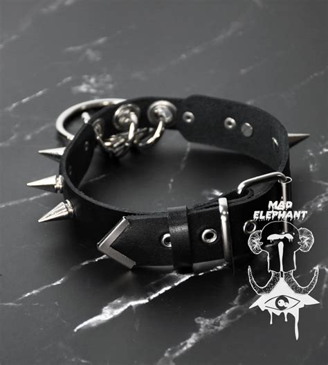 Leather Spiked Collar for Men and Women Unisex Choker With | Etsy