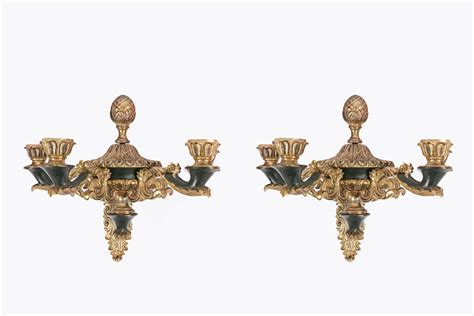 7369 Early 19th Century Regency Pair Of Gilt Brass Wall Sconces O Sullivan Antiques