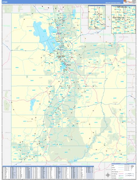 Utah Zip Code Map Including County Maps