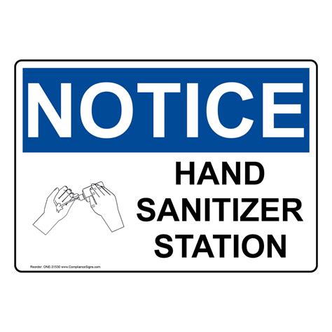 Osha Hand Sanitizer Station Sign With Symbol One 31530