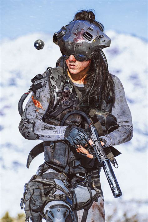 Wallpaper Abrar Khan Futuristic Soldier Women Robot Cyborg