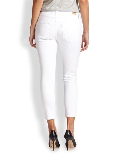 Joie Skinny Cropped Jeans In White Lyst
