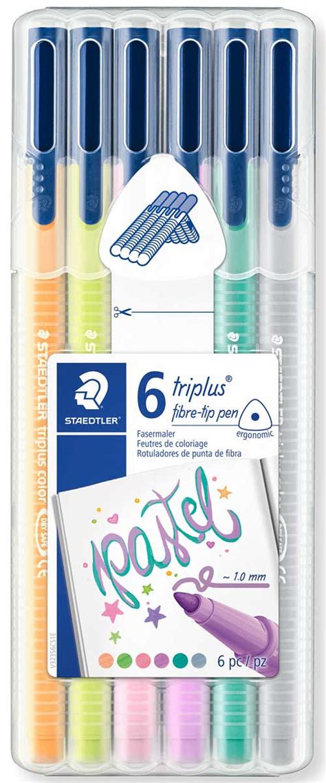 Staedtler Triplus Fibre Tip Pens Assorted Pastel Colours Pack Of 6