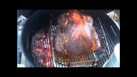 jimmy d cooking a turkey on thanksgiving with weber kettle grill youtube