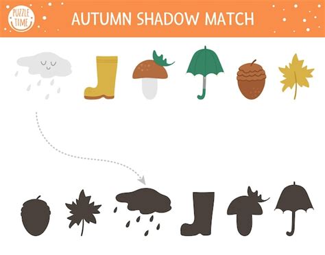 Premium Vector Autumn Shadow Matching Activity For Children Fall