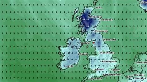 Uk Weather Fierce Polar Blast To Send Temperatures Plummeting To 13c Maps Show Mirror Online
