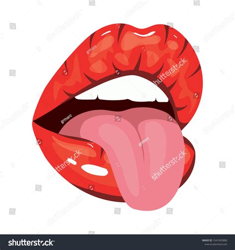 Sexy Woman Mouth Tongue Pop Art Stock Vector Royalty Free