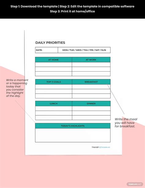Printable To Do List Planner Template Word Apple Pages Artofit