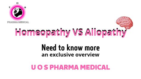 Big Differences Homeopathy Allopathy System Of Medications Uses