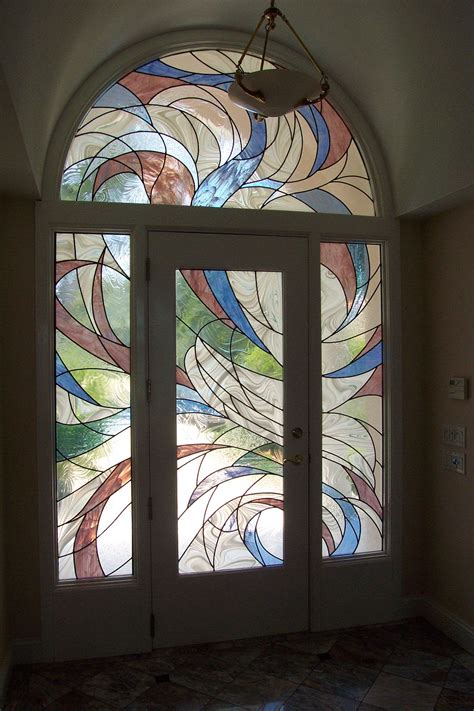 Contemporary Stained Glass For An Entryway Custom Stained Glass