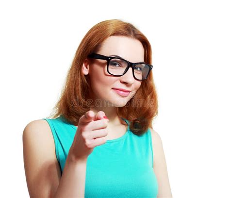 Woman Pointing At You Stock Photo Image Of Cute Closeup 66405634