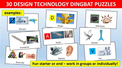 30 X Dingbats Design Technology Sheet Starter Activity Keywords Cover
