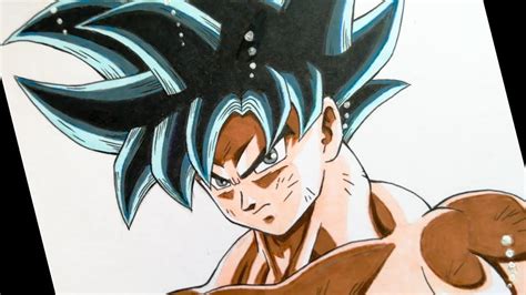 How To Draw Goku Ultra Instinct Easy Dragon Ball Super Youtube