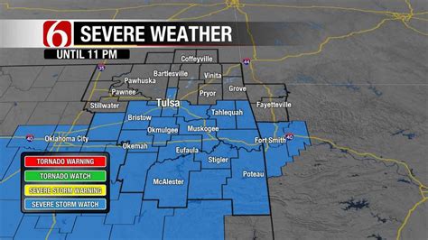 A severe thunderstorm watch has been put in affect until 9 p.m. Severe Thunderstorm Watch Issued For Tulsa, Areas South