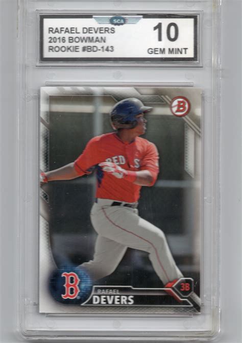 Rafael Devers 2016 Bowman Boston Red Sox Rookie Card Etsy Uk