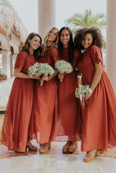 Boho dress, maxi dress, boho wedding dress, eco cotton dress sizing: Fiona Lace Dress in 2020 | Orange bridesmaid dresses ...
