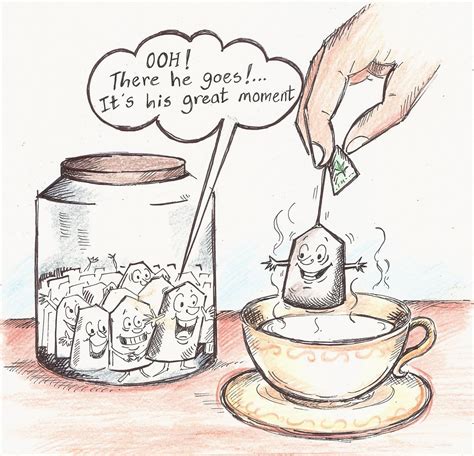 Great Moment Tea Illustration Tea Art Coffee Cartoon