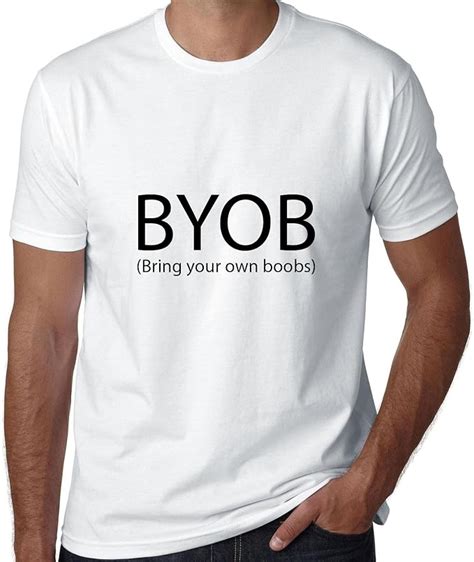 Hollywood Thread Byob Bring Your Own Boobs Funny Mens T Shirt Clothing