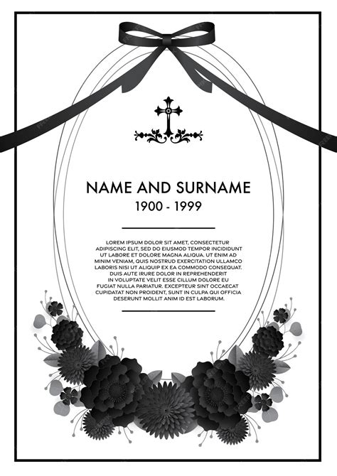 Plantillas De Tarjetas De Funeral Conmemorativo Vector Premium