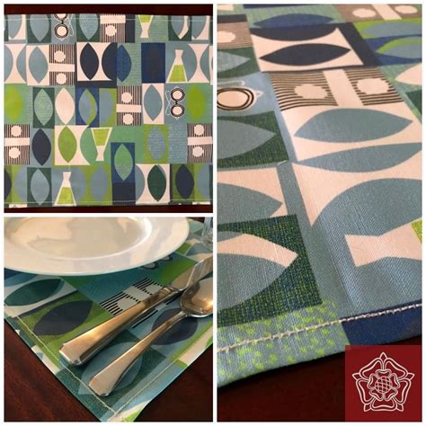 Modern Geek Fabric Placemat In Blues And Greens Science Etsy Nerd