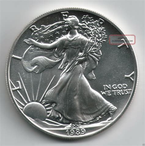 1989 American Silver Eagle 1 Oz Uncirculated Bullion Coin 999 Silver