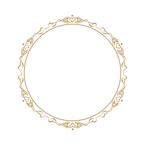 Goldener Kreisrahmen Mit Luxuriösem Vintage Ornament Design Goldener