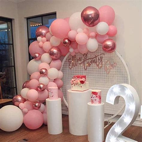 103pcs Pastel 4d Rose Gold Balloons Garland Arch Kit Pink Etsy
