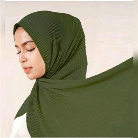 Murah 10 Model Kerudung Pasmina Full Plisket Hijab Pashmina Viral