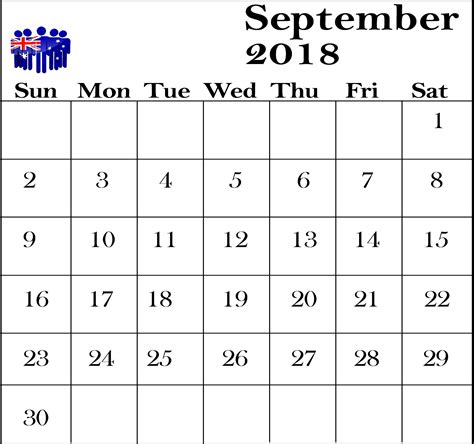 September 2018 Calendar Australia | September calendar 2018, September calendar, Printable ...